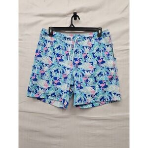 Member's Mark Mens Resort Swim Trunks Blue Polyester Blend Casual Size Large